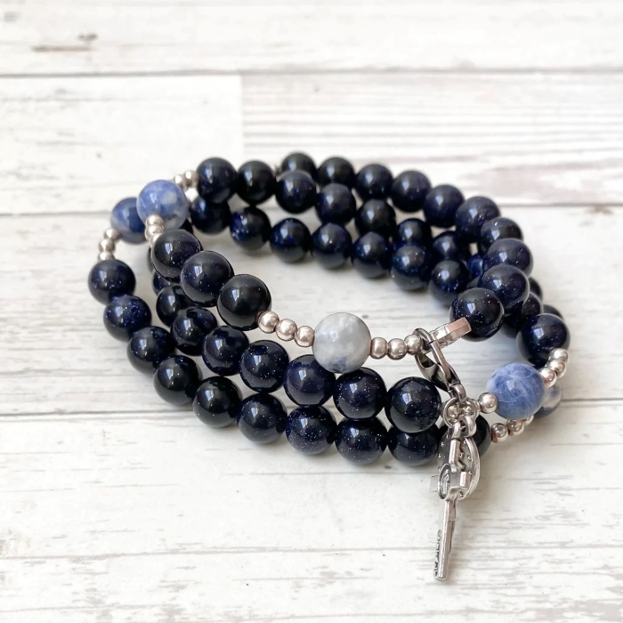 Stretch and deals wrap rosary bracelet